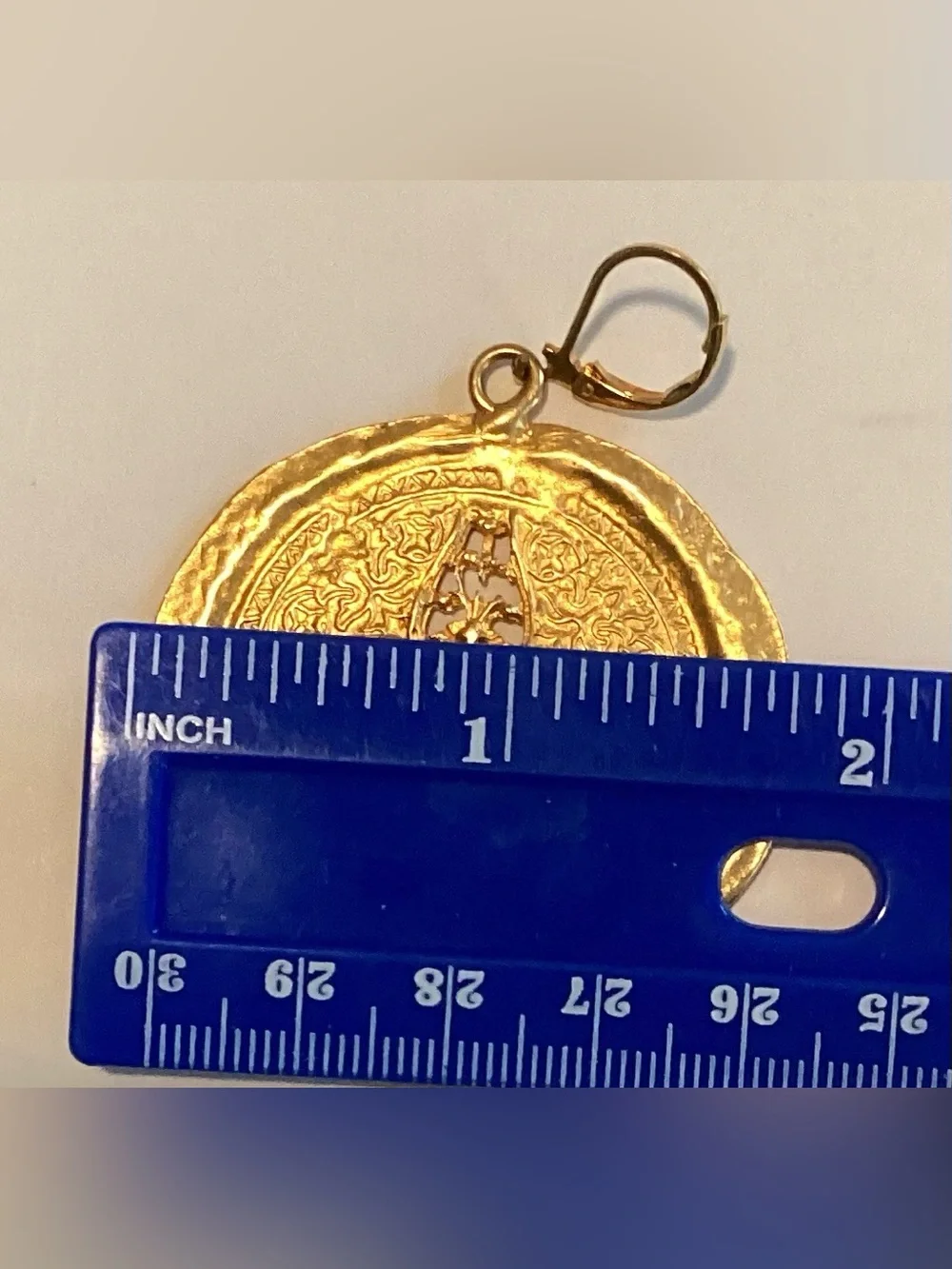 Kenneth Jay Lane Hammered Gold Coin Earrings - Picture 4 of 4